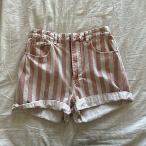 Zara pink/white stripe shorts